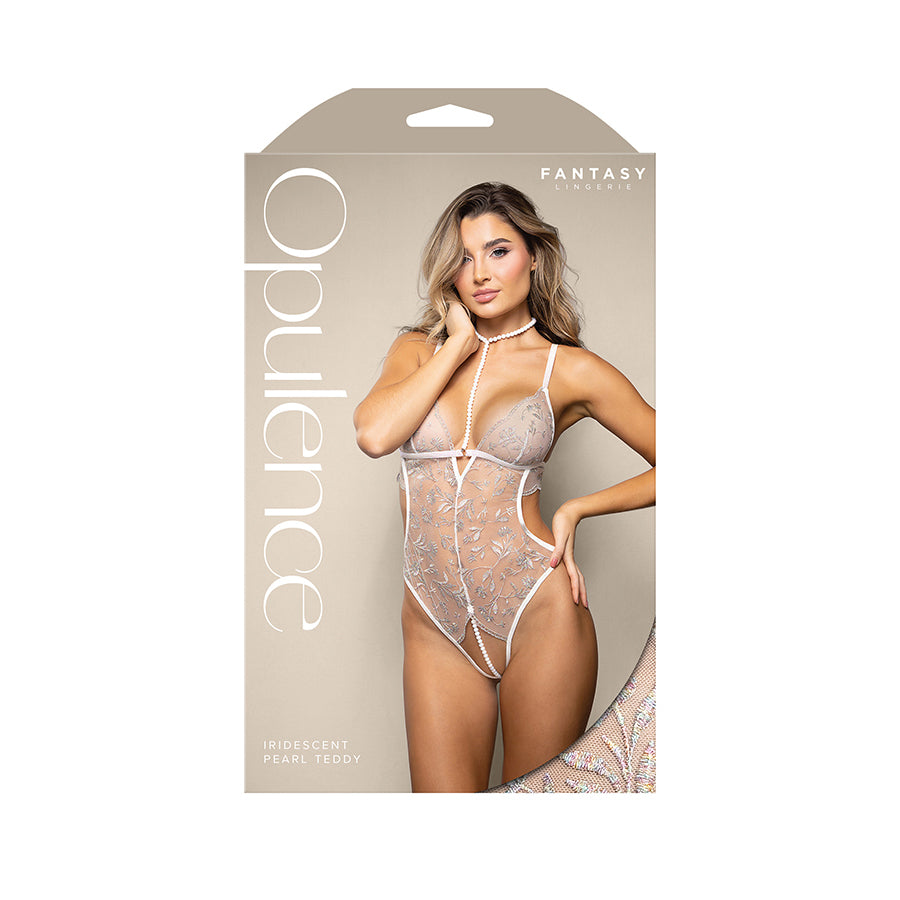 OPULENCE Iridescent Pearl Teddy - White - White - M/L Size