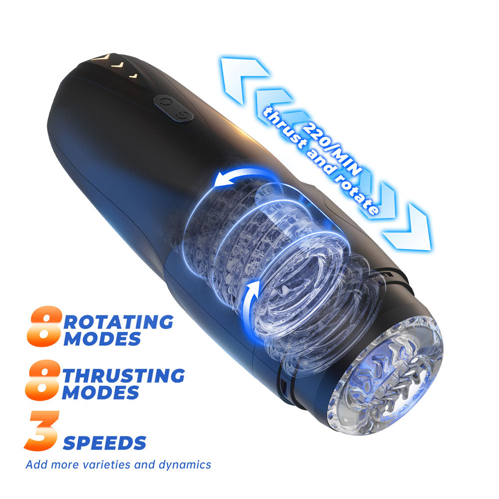 CyberSkin Galaxy Voy - USB Rechargeable Thrusting & Rotating Auto Masturbator with Heater