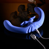 Evolved LOVEBIRDS - Purple 20.8 cm USB Rechargeable Double-Ended Rabbit Vibrator with Remote