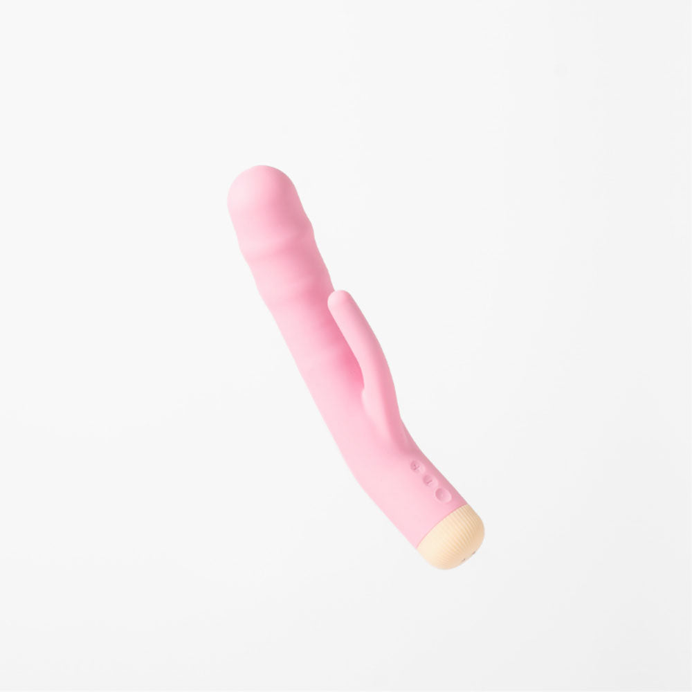 Girls Get Off - DeeDee - Pink 19 cm USB Rechargeable Thrusting Rabbit Vibrator