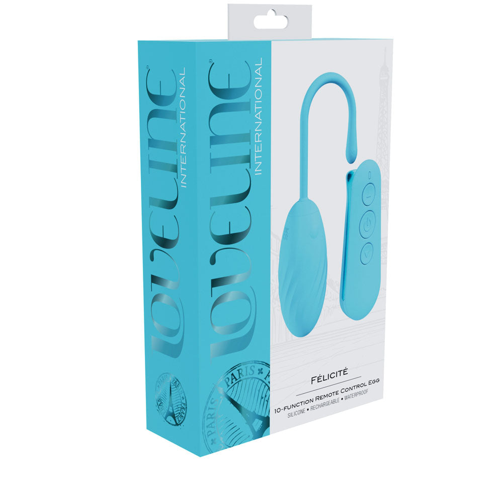 LOVELINE Felicite - Blue - Blue USB Rechargeable Vibrating Egg with Wireless Remote