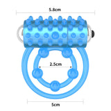 Lumino Play Vibrating Penis & Balls Ring - Glow in the Dark Blue Vibrating Cock Ring
