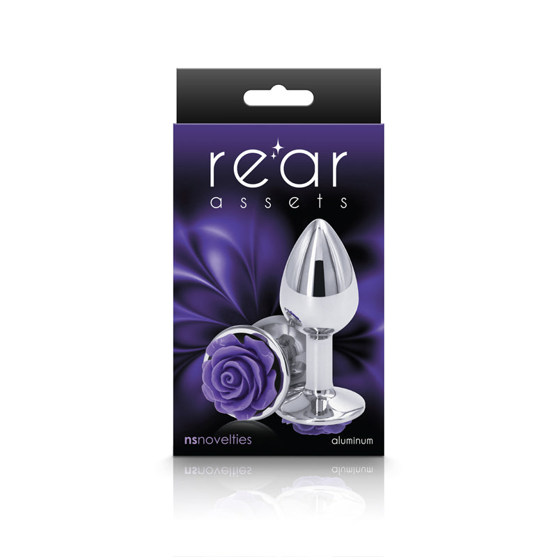 Buy Rear Assets Rose - Small - Chrome 7.6 cm Metal Butt Plug with Purple Rose Base at NZ’s Mega Adult Toys Store. Discover premium sex toys with discreet shipping at the best price in NZ