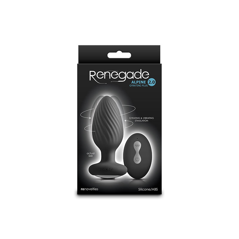 Buy Renegade Alpine 2.0 - Black 10.7 cm USB Rechargeable Gyrating Anal Plug with Remote at NZ’s Mega Adult Toys Store. Discover premium sex toys with discreet shipping at the best price in NZ