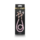 Buy Bound Nipple Clamps - DC1 - Pink - Gold Nipple Clamps with Pink Pearl Chain at NZ’s Mega Adult Toys Store. Discover premium sex toys with discreet shipping at the best price in NZ