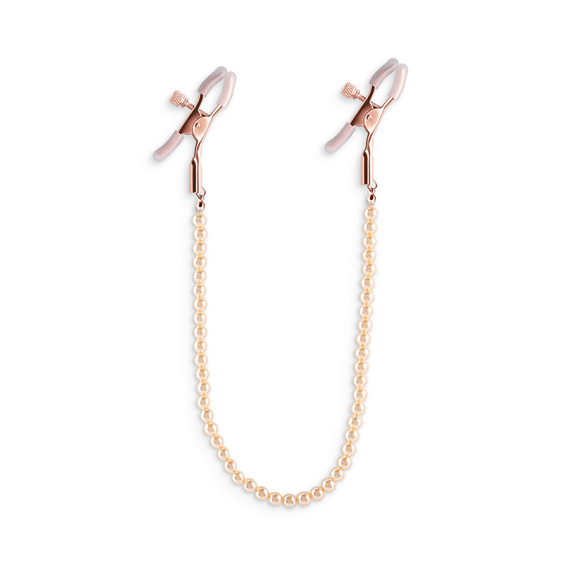 Buy Bound Nipple Clamps - DC1 - Rose Gold - Rose Gold Nipple Clamps with Gold Pearl Chain at NZ’s Mega Adult Toys Store. Discover premium sex toys with discreet shipping at the best price in NZ