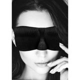 OUCH! Black & White Satin Curvy Eye Mask - Black Eye Restraint
