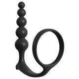 The Anal Fantasy Collection Ass-Gasm Cockring Anal Beads feature a beaded texture on the shaft and an Ass-Gasm Cockring for easy handling, combining functionality with a smooth, ergonomic design.