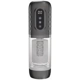 PUMPED Vortex - Gunmetal - Gunmetal Grey/Clear USB Rechargeable Sucking Rotating and Thrusting Auto Masturbator