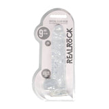 RealRock 9'' Realistic Dildo With Balls - Clear 22.9 cm Dong