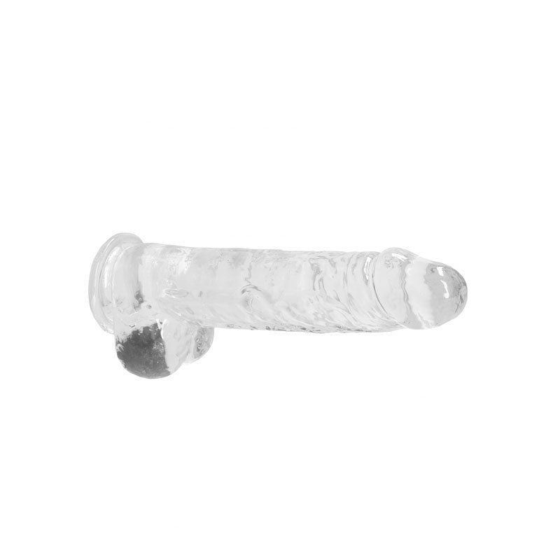 RealRock 9'' Realistic Dildo With Balls - Clear 22.9 cm Dong