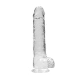 RealRock 9'' Realistic Dildo With Balls - Clear 22.9 cm Dong