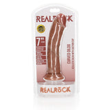 REALROCK Realistic Regular Curved Dildo with Suction Cup - 18 cm - Tan 18 cm (7'') Dong
