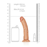 REALROCK Realistic Regular Curved Dildo with Suction Cup - 18 cm - Tan 18 cm (7'') Dong