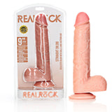 REALROCK Straight Realistic Dildo with Balls - 23 cm - Flesh 23 cm (9'') Dong