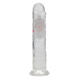 REALROCK 7'' No Balls Wireless Rechargeable LED Vibrating Dong - Clear with LED 20 cm USB Rechargeable Vibrating Dong with Remote