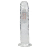 REALROCK 8'' No Balls Wireless Rechargeable LED Vibrating Dong - Clear with LED 22 cm USB Rechargeable Vibrating Dong with Remote