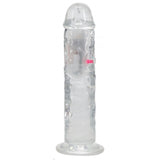 REALROCK 8'' No Balls Wireless Rechargeable LED Vibrating Dong - Clear with LED 22 cm USB Rechargeable Vibrating Dong with Remote