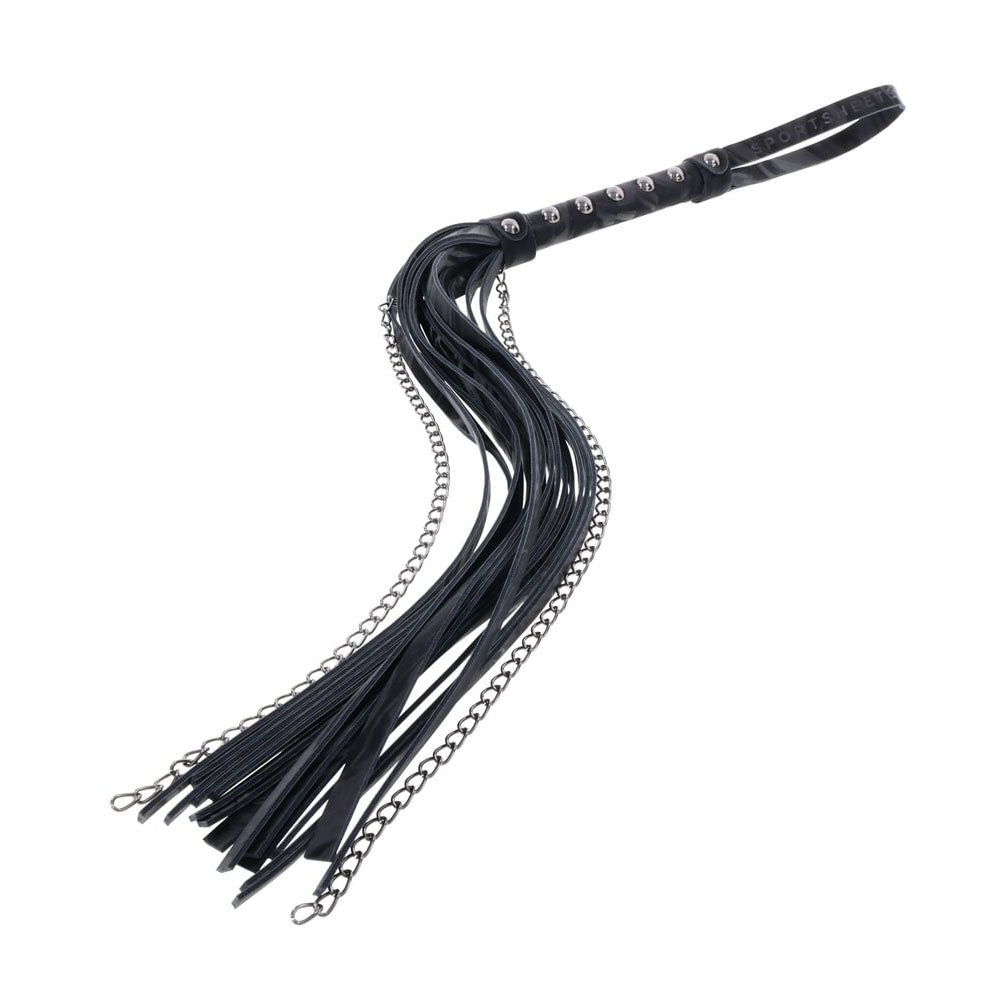 SPORTSHEETS Velvet Noir Chain Flogger - Black 43 cm Flogger Whip