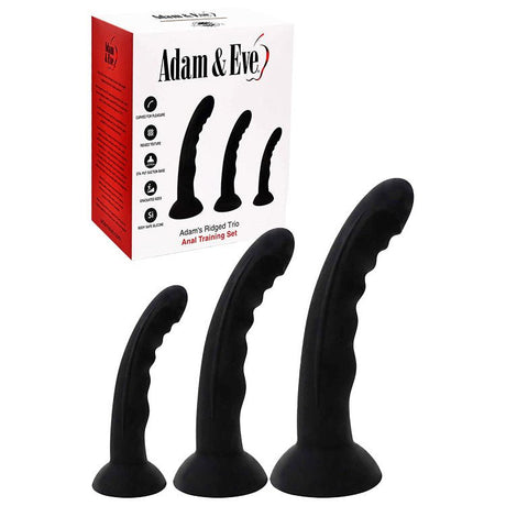 Buy Adam & Eve ADAMS RIDGED TRIO - Black Anal Training Kit - Set of 3 Sizes
