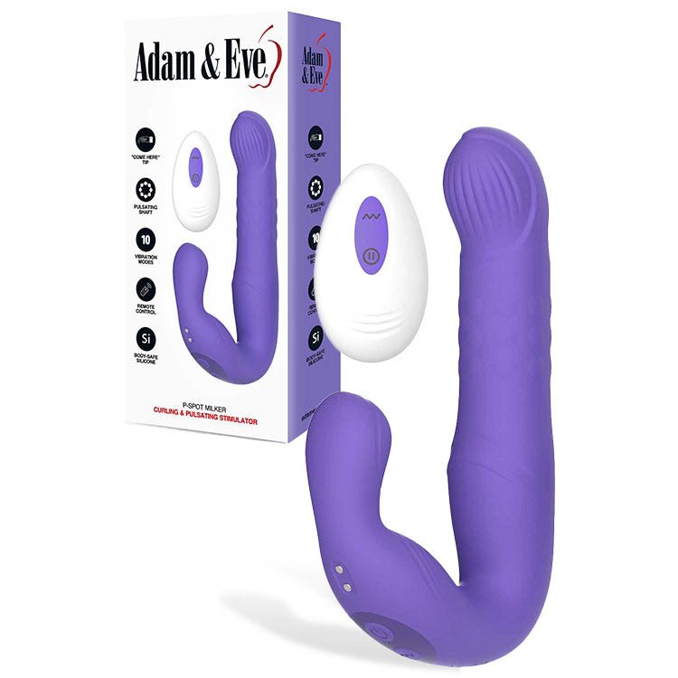Buy Adam & Eve P - SPOT MILKER - Purple USB Rechargeable Curling & Pulsating Prostate Massager