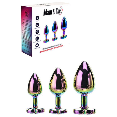 Buy Adam & Eve RAINBOW HEART GEM ANAL TRAINING SET - Multicoloured Metal Anal Plugs with Gem Bases - Set of 3 Sizes at Oh Joy. Discover premium sexual toys with discreet shipping at the best price in NZ