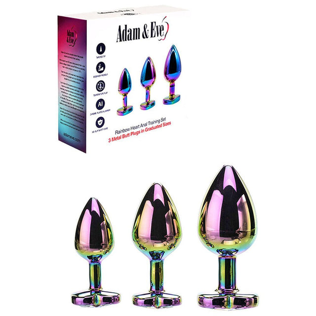 Buy Adam & Eve RAINBOW HEART GEM ANAL TRAINING SET - Multicoloured Metal Anal Plugs with Gem Bases - Set of 3 Sizes at Oh Joy. Discover premium sexual toys with discreet shipping at the best price in NZ