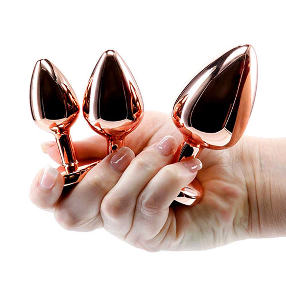 Buy Adam & Eve ROSE GOLD HEART GEM ANAL TRAINING SET - Rose Gold Metal Anal Plugs with Pink Gem Bases - Set of 3 Sizes at Oh Joy. Discover premium sexual toys with discreet shipping at the best price in NZ