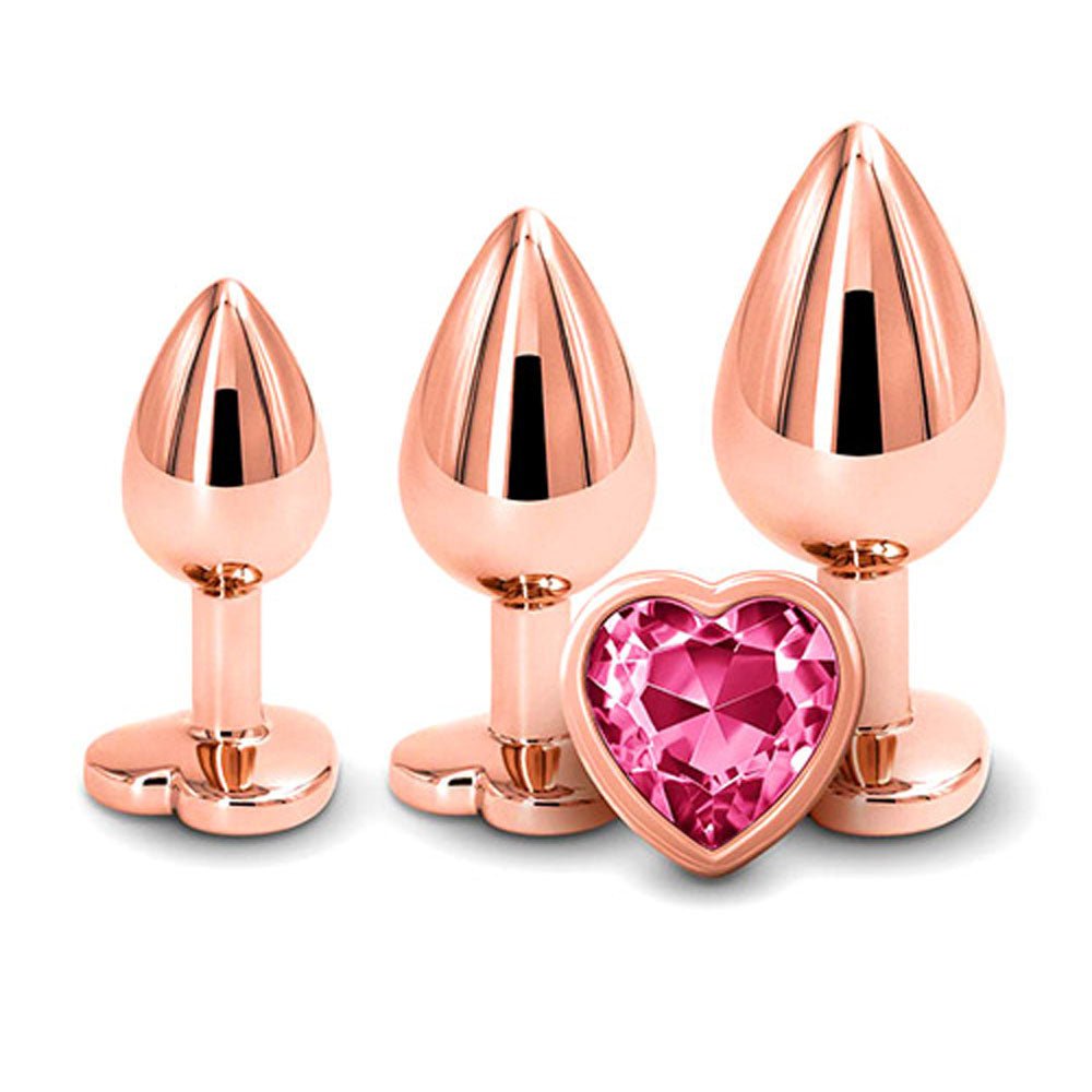 Buy Adam & Eve ROSE GOLD HEART GEM ANAL TRAINING SET - Rose Gold Metal Anal Plugs with Pink Gem Bases - Set of 3 Sizes at Oh Joy. Discover premium sexual toys with discreet shipping at the best price in NZ