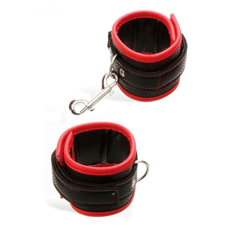 Buy Adam & Eve SCARLET COUTURE BONDAGE CUFFS - Black/Red Restraints
