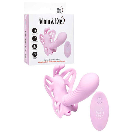 Buy Adam & Eve VENUS G - SPOT BUTTERFLY - Pink USB Rechargeable Wearable Butterfly Vibrator with Remote