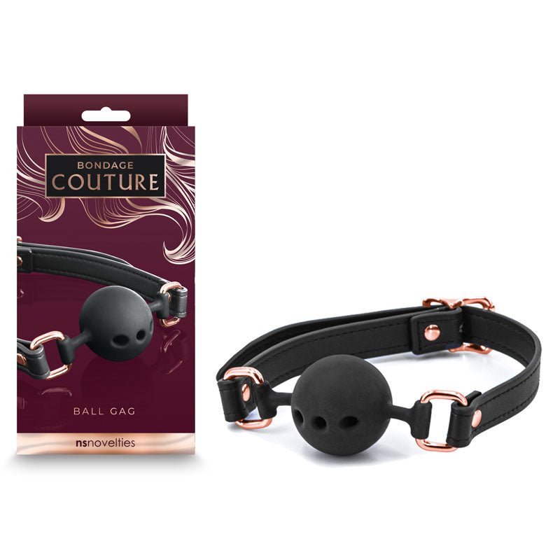 Buy Bondage Couture Ball Gag - Black - Black Mouth Restraint