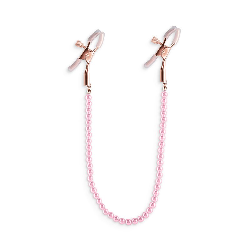 Buy Bound Nipple Clamps - DC1 - Pink - Gold Nipple Clamps with Pink Pearl Chain at NZ’s Mega Adult Toys Store. Discover premium sex toys with discreet shipping at the best price in NZ