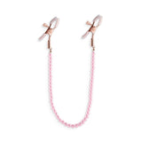 Buy Bound Nipple Clamps - DC1 - Pink - Gold Nipple Clamps with Pink Pearl Chain at NZ’s Mega Adult Toys Store. Discover premium sex toys with discreet shipping at the best price in NZ