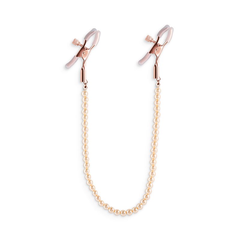 Buy Bound Nipple Clamps - DC1 - Rose Gold - Rose Gold Nipple Clamps with Gold Pearl Chain at NZ’s Mega Adult Toys Store. Discover premium sex toys with discreet shipping at the best price in NZ