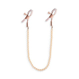 Buy Bound Nipple Clamps - DC1 - Rose Gold - Rose Gold Nipple Clamps with Gold Pearl Chain at NZ’s Mega Adult Toys Store. Discover premium sex toys with discreet shipping at the best price in NZ