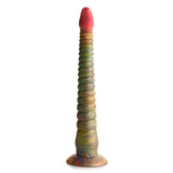 The Creature Cocks Tenta-Dick—an eye-catching multicolored, 32 cm tentacle fantasy dildo—boasts a spiral design, glossy red tip, and suction-cup base. Its green-blue-red gradient is visually striking, and its crafted from phthalate-free silicone for safety as well as allure.