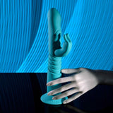 Buy Evolved BUNNY HOP - Teal 25.1 cm USB Rechargeable Thrusting Rabbit Vibrator with Suction Base at Oh Joy. Discover premium sexual toys with discreet shipping at the best price in NZ