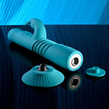 Buy Evolved BUNNY HOP - Teal 25.1 cm USB Rechargeable Thrusting Rabbit Vibrator with Suction Base at Oh Joy. Discover premium sexual toys with discreet shipping at the best price in NZ