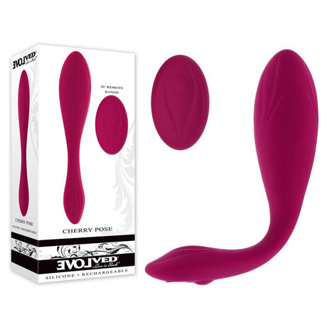 Buy Evolved CHERRY POSE - Pink 16.1 cm USB Rechargeable Flexible & Posable Vibrator with Remote