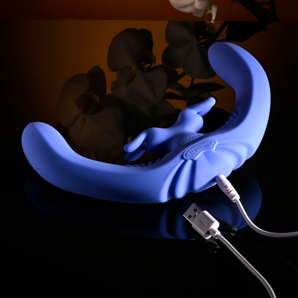 Buy Evolved LOVEBIRDS - Purple 20.8 cm USB Rechargeable Double - Ended Rabbit Vibrator with Remote at Oh Joy. Discover premium sexual toys with discreet shipping at the best price in NZ