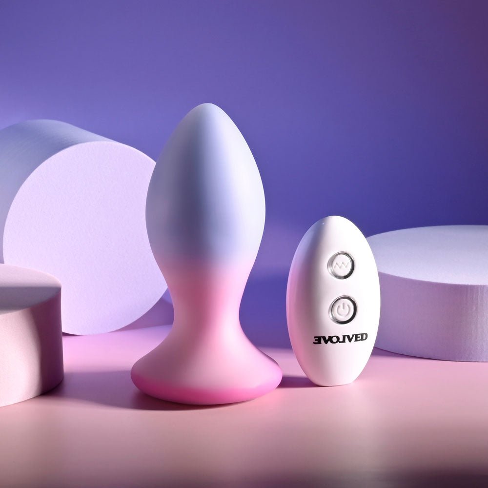 Buy Evolved PARADISE PLUG - Pink/Purple 10.5 cm USB Rechargeable Vibrating Butt Plug with Wireless Remote at Oh Joy. Discover premium sexual toys with discreet shipping at the best price in NZ