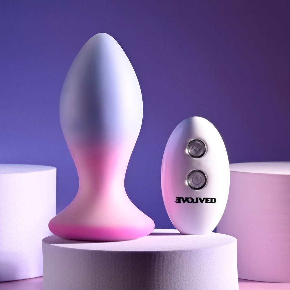 Buy Evolved PARADISE PLUG - Pink/Purple 10.5 cm USB Rechargeable Vibrating Butt Plug with Wireless Remote at Oh Joy. Discover premium sexual toys with discreet shipping at the best price in NZ