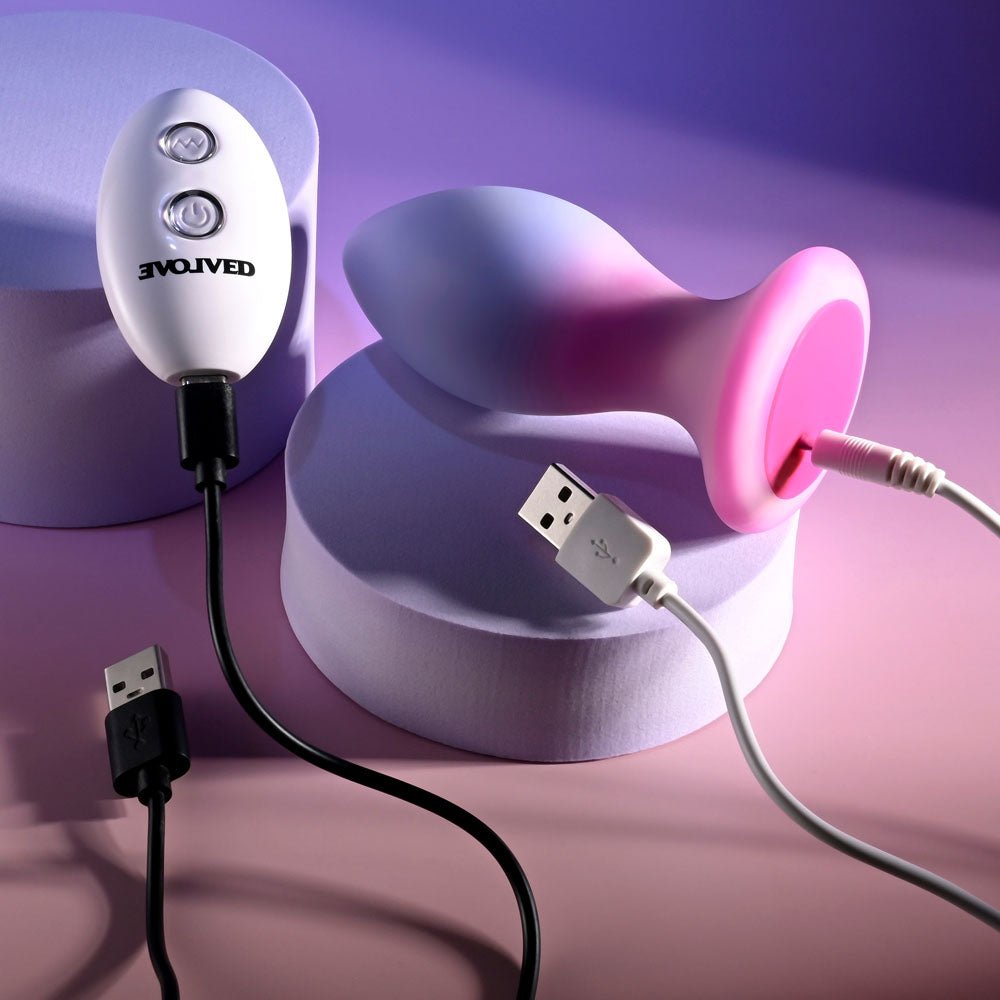 Buy Evolved PARADISE PLUG - Pink/Purple 10.5 cm USB Rechargeable Vibrating Butt Plug with Wireless Remote at Oh Joy. Discover premium sexual toys with discreet shipping at the best price in NZ