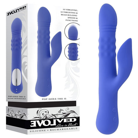 Buy Evolved POP GOES THE O - Purple 24.7 cm USB Rechargeable Thrusting & Bulging Rabbit Vibrator