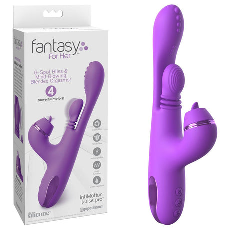 Buy Fantasy For Her IntiMotion Pulse Pro - Purple 24 cm USB Rechargeable Swirling & Flicking Rabbit Vibrator