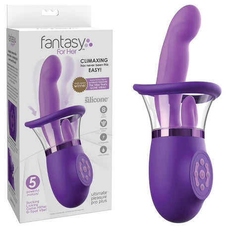 Buy Fantasy For Her Ultimate Pleasure Pro Plus - Purple USB Rechargeable Sucking Licking & Flicking Vibrator