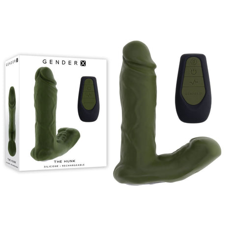 Buy Gender X THE HUNK - Green 15.2 cm USB Rechargeable Thrusting Vibrator with Remote at Oh Joy. Discover premium sexual toys with discreet shipping at the best price in NZ