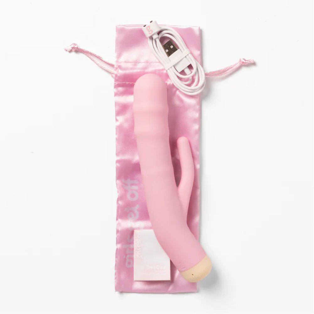 Buy Girls Get Off - DeeDee - Pink 19 cm USB Rechargeable Thrusting Rabbit Vibrator