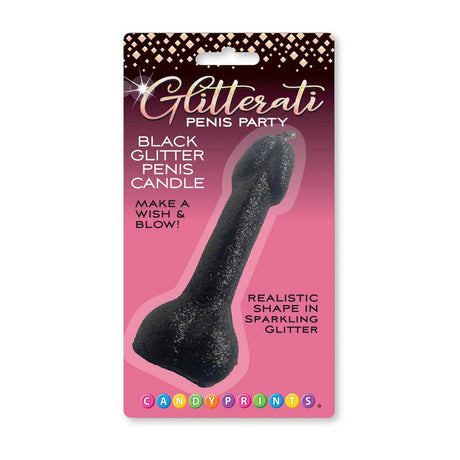 Buy Glitterati Black Glitter Penis Candle - Black 10 cm Penis Party Candle